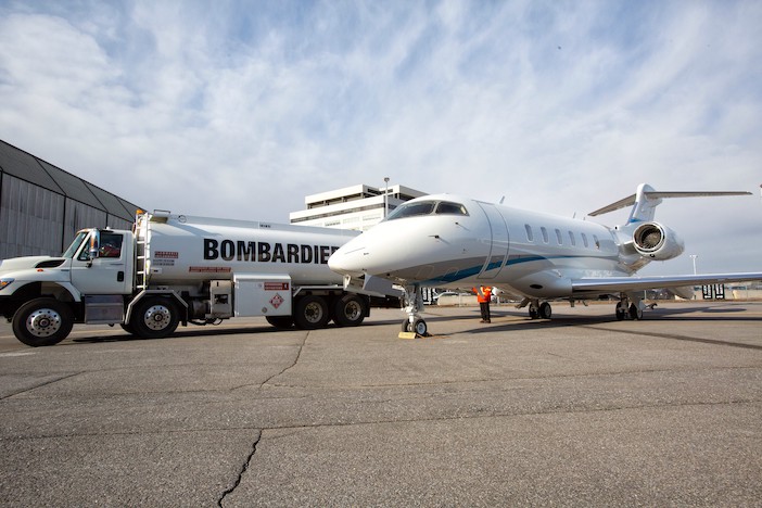 Latitude 33 Aviation has taken delivery of the first Bombardier customer aircraft to fly away on sustainable aviation fuel (SAF)