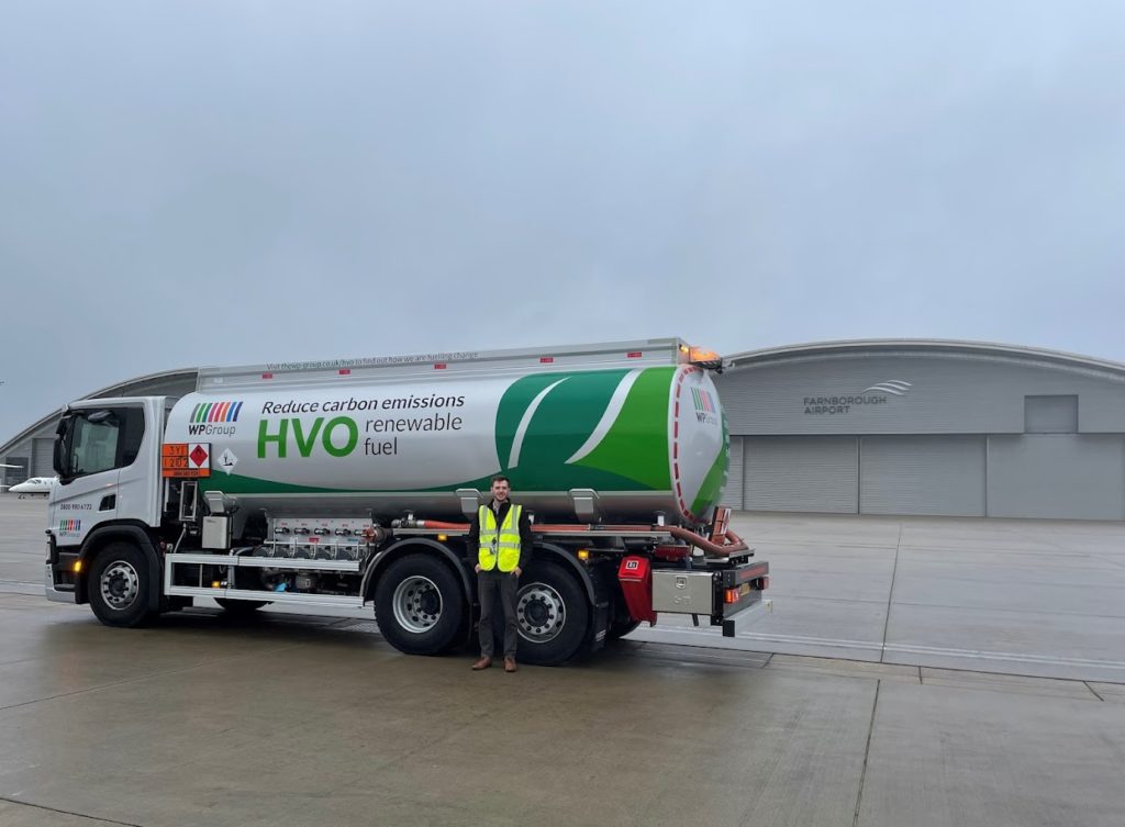 Farnborough Airport has announce all diesel powered cars on site will now start changing over to use hydrotreated vegetable oil (HVO)