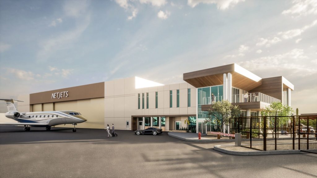 NetJets has broken ground on a new facility in Scottsdale, Arizona