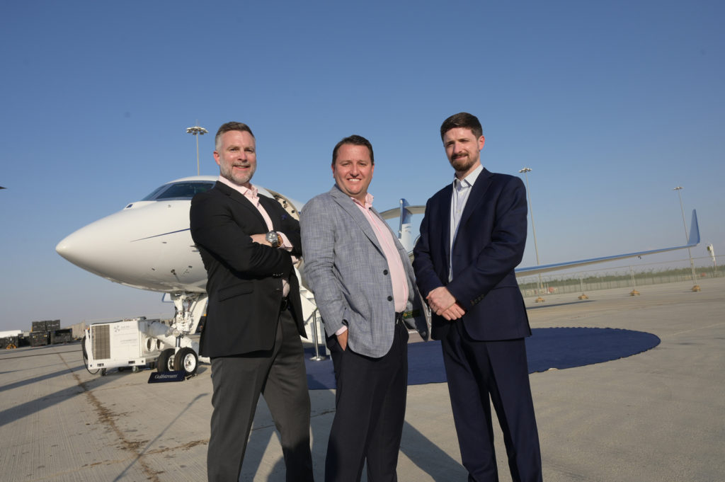 L to R – The Vertis Aviation Aircraft Trading executives, Mark Abbott - CEO, Jeffrey Emmenis- director, Conan McGale - director