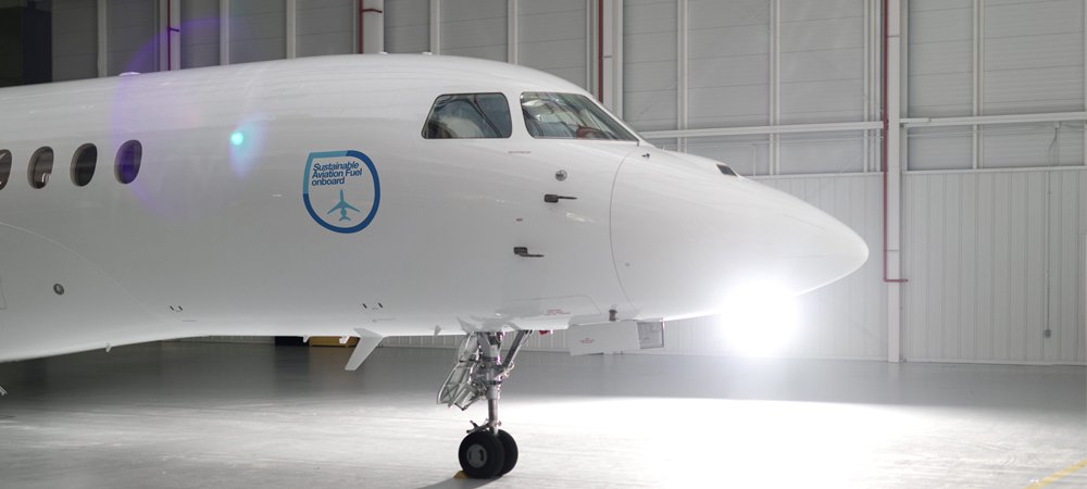 All customer acceptance and departure flights from the Dassault Aviation completion facility in Little Rock, Arkansas, will use sustainable aviation fuel (SAF)