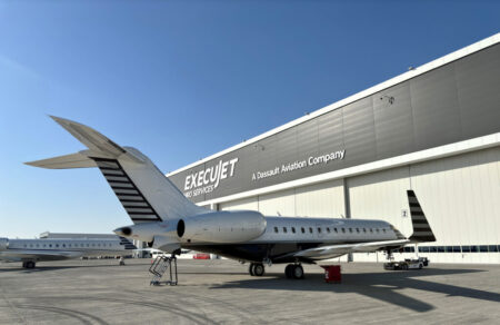 ExecuJet MRO Services Middle East has completed another heavy maintenance check on a Global 6000 including a cabin interior refresh and exterior paint repairs