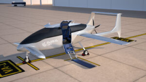 Cassio’s propulsion system uses an electric motor during taxi, take-off and primary flight and landing while an internal combustion engine is used as a range extender 