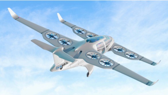 Atea hybrid-electric aircraft, developed by Ascendance, shown in PhilJets branding. Photo credit: Ascendance