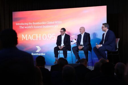 Bombardier has announced that the Global 8000, its flagship ultra-long-range business jet, will now reach a top speed of Mach 0.95