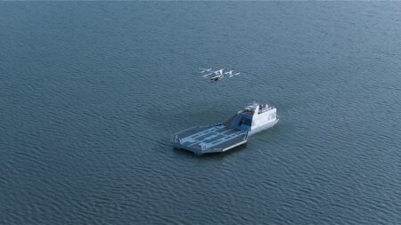 AutoFlight water-based vertiport with eVTOL aircraft