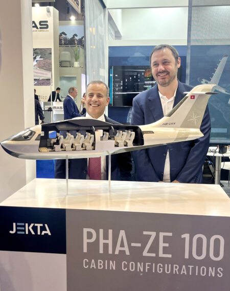 L to R Abdulla Almutareb, Chairman and CEO of Tahseen Aviation and CEO of JEKTA George Alafinov