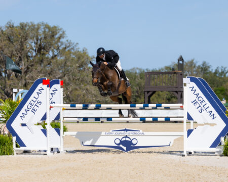 Show jumping competitor at Magellan Jets sponsored event