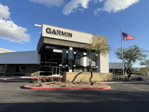 Garmin acquires hangar and office complex at Mesa Gateway Airport Garmin has acquired a hangar and office complex at Mesa Gateway Airport in Mesa, Arizona