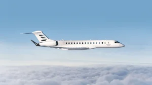 Bombardier is displaying its Global 8000 at a trade show for the first time at the Catarina Aviation Show in Sao Paulo, Brazil